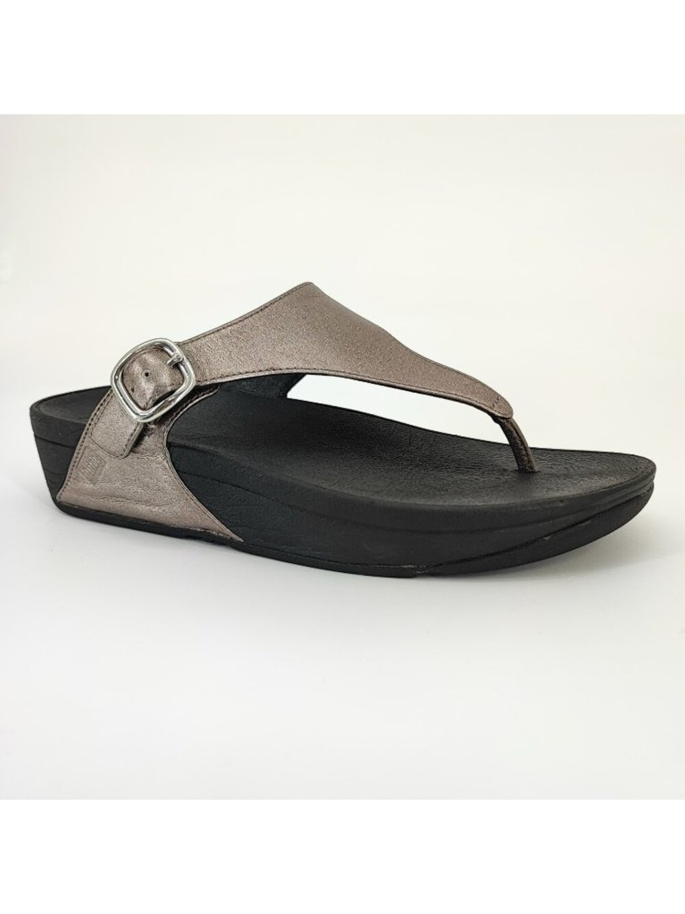 FitFlop The Skinny Women's Size 7 US Sandals Leather Pewter Ergonomic A96-054